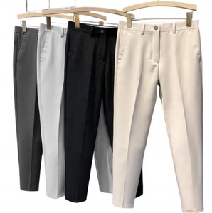 Pantalon de jogging sport décontracté, léger, respirant, séchage rapide, haute élasticité, couleur unie, coupe ample, 100% coton, taille mi-haute, droit - Product Image 1