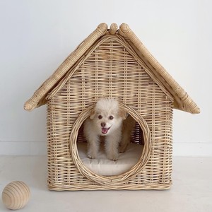 Natural Wicker Woven Rattan <b>Pet</b> Dog and Cat Basket - Product Image 3