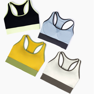 Sujetador deportivo negro y verde lima con ribete en contraste, soporte medio para entrenamiento - Product Image 6