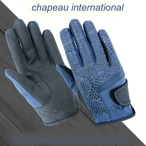 Pro Grip Performance Equestrian Gloves Breathable Serino Synthetic Leather Classy Black Dressage & Training Gloves - Product Image 2