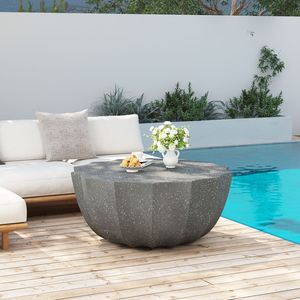 Tavolino da Caffè Moderno in Cemento MgO da 90 cm, Resistente e Impermeabile, per Terrazze, Giardini e Cortili - Product Image 4