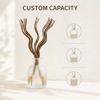 Diffuseur de parfum d'ambiance personnalisé en verre rond avec bâtonnets en fibre torsadée 100 ml OEM