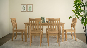 Silla de Comedor Premium de Madera de Caucho Sólido con Acabado Natural, Asiento de Madera con Estructura Reforzada para Restaurante y Hogar - Product Image 3