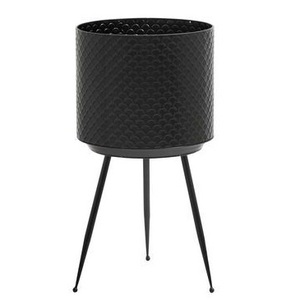 Jardinière en métal avec support trépied, revêtement noir, résistant à la rouille, support de plante durable, écologique, support de plante en métal, décoration intérieure - Product Image 1
