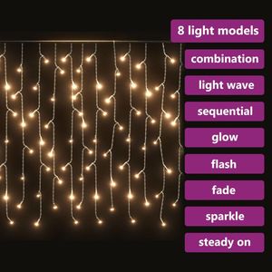 400 LED bianco caldo tenda ghiacciolo luci 8 funzione festa illuminazione 393.7 "lunghezza - Product Image 6