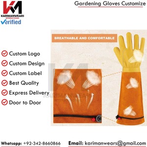 Gants de jardinage en cuir jaune avec protection anti-cactus, manches longues, durables, pour usage extérieur - Product Image 3