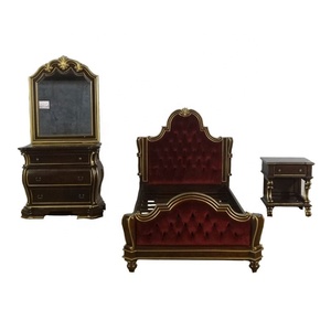 Ensembles de lit rembourrés en bois dans des ensembles de chambre à coucher de style classique pour enfants et design d'intérieur de maison antique pour meubles d'enfants - Product Image 1