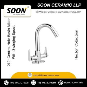 Basin Faucet 212 Central Hole Basin Mixer With <b>Swinging</b> Spout Stainless Steel Polished Sustainable Modern Design Wall-Mounted - Product Image 2
