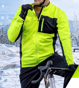 <b>Cycling</b> <b>Jackets</b> for <b>Men</b> Women Winter Thermal Windproof Lightweight 100% Polyester with Front Logo and 3 Pockets - Product Image 6