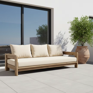 Canapé d'extérieur Luna 2 places en teck massif indonésien pour distributeurs internationaux, qualité export - Product Image 1