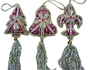 Indian Handmade Zari Embroidery Beaded Acrylic Christmas Tree Decoration High Quality <b>Star</b> Ornament <b>Hanging</b> Unique Square Indoor - Product Image 1