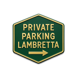 Private Parking Lambretta Sign Green Hexagon Metal Plaque Wall Decor for Garage <b>Home</b> Cafe - Product Image 1