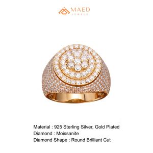 Moissanite <b>Ring</b> <b>Mens</b> Round Halo Cluster <b>Ring</b> Luxury Statement Jewelry Premium Gift <b>for</b> Him Elegant Everyday Style - Product Image 6