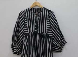 ชุดเดรสผ้าฝ้ายลายทาง: ลายพิมพ์บล็อก ความยาวมิดิหรือมินิ - Product Image 4