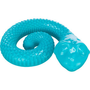 Jouet serpent en plastique pour animaux de compagnie, couleur bleue, longueur 12 cm, conception flexible en caoutchouc - Product Image 2