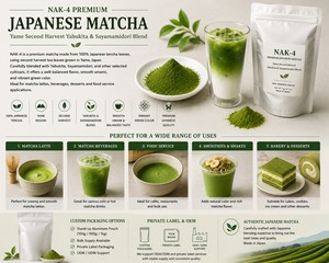 Matcha Japonés Premium de Calidad Sensacional, Superb Sales, Segunda Cosecha, Yame 100% Tencha Yabukita Sayamamidori Blend, en Bolsa para Latte - Product Image 4