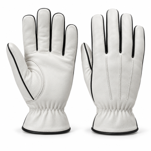 Gants en similicuir marron foncé avec surpiqûres contrastées et poignets froncés – Collection Hiver – Fournisseur d'accessoires personnalisés en gros - Product Image 5