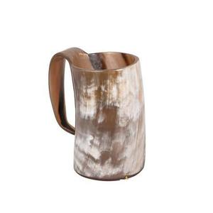 Corne à boire authentique vintage en corne de buffle, faite à la main, forme cloche naturelle, motif en relief, vente en gros pour la bière - Product Image 2