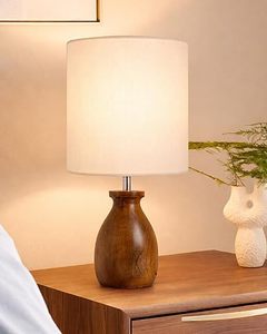 Wooden Handcrafted Farmhouse <b>Rustic</b> Table Lamp for Bedroom <b>Home</b> <b>Decor</b> Tabletop Use Housewarming Gift - Product Image 1