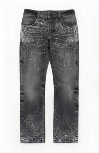 Jeans de Mezclilla para Hombre con Adornos, Pantalones de Mezclilla de Pierna Recta Lavados, Ropa Casual Transpirable de Moda Urbana para Hombre - Product Image 4