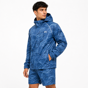 Ensemble veste coupe-vent et short camouflage style unique, en nylon respirant, coupe-vent, écologique, pour homme, mode outdoor. - Product Image 5
