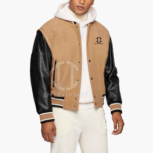 Veste universitaire personnalisée pour homme, corps en laine 400 GSM, manches en cuir véritable, broderie chenille, vestes Letterman - Product Image 5