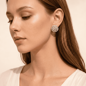 Pendientes de Diamantes Cultivados en Laboratorio, Oro Blanco, Diseño Floral Redondo, Joyería Fina de Lujo, Elegante Regalo para Mujer - Product Image 3