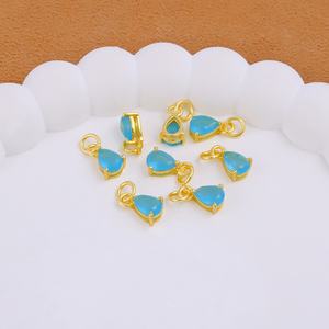 ชุดง่ามพลอยคาลซิโดนีทำด้วยมือพร้อมชุดง่ามชุบทองเครื่องประดับแนวมินิมอลเครื่องประดับขายส่ง - Product Image 4