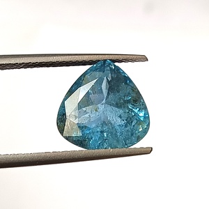 Aigue-marine naturelle facettée taille cœur 4,35 carats, pierre précieuse bleue 11x11x6,8mm pour la fabrication de bagues - Product Image 1
