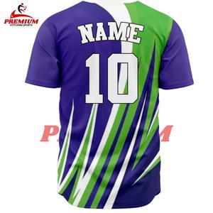 Maillot de baseball court respirant 100 % polyester personnalisé par sublimation, broderie du nom de l'équipe, uniforme cousu - Vente directe - Product Image 2