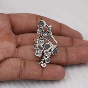 Handmade Natural Labradorite <b>Ring</b> 925 Sterling <b>Silver</b> Bold <b>Chunky</b> Gemstone <b>Ring</b> Designer Fine Jewelry Wholesale - Product Image 4