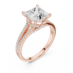 Anillos de Boda de Moda con Diseño de Espiga, Oro Sólido de 14K, Diamante Cultivado en Laboratorio con Corte Princesa de 2.5 CT, Certificado IGI, Regalo de Compromiso o Aniversario - Product Image 5