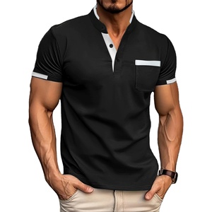 T-shirt polo chic orange coupe ajustée pour homme Vêtements streetwear basiques confortables en coton avec motif uni sans logo Top - Product Image 4