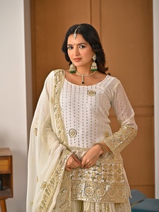New Designer Party Wear Look <b>Kurta</b> Sharara & Dupatta Set – Latest Elegant Ethnic Outfit for <b>Women</b> Wedding and Festive Wear - Product Image 2