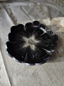 Bol en résine noire personnalisé, fait main, écologique, décoration moderne pour la maison, centre de table pour les fêtes - Product Image 2
