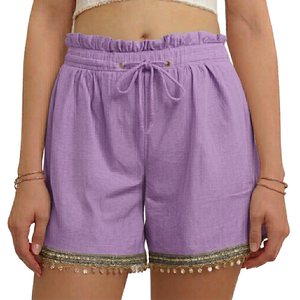 Pantalones Cortos Bermuda de Algodón Ecológico de Alta Calidad HYPEN SPORTS para Mujer, Lisos, con Cordón Elástico, Transpirables, Tallas Grandes, para Yoga - Product Image 6