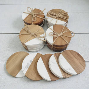 Posavasos Modernos de Mármol Negro, Ecológicos, de 4 mm de Grosor, con Elementos AG, Juego para Hogar, Oficina, Regalo de Navidad o Inauguración de Casa - Product Image 1