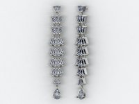 Anting-anting Wanita Desainer Emas Perak Kuning Putih Rose Finish Potongan Pir dan Baguette 16.47 CTS Moissanite CVD Batu Warna CZ EGL