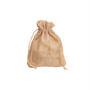 Sac cadeau en lin ILAN 15x20 cm couleur naturelle 2 pièces - Product Image 2