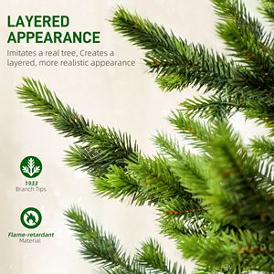 6ft Artificial Prelit Sparse Cedar Christmas <b>Tree</b> with LED <b>Lights</b> 1933 Tips Steel Base for Home Office Holiday for Halloween - Product Image 6