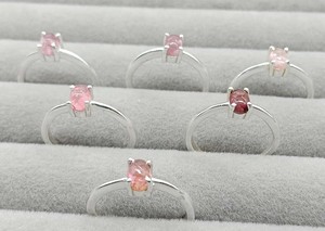 Natural Pink Tourmaline Faceted Oval Prong <b>Set</b> Brass <b>Silver</b> Plated Handmade Gemstone <b>Ring</b> Trendy Floral Unisex Wholesale Jewelry - Product Image 2