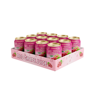 Vietnam OEM/ODM 250ml standaard blikje rode druivensap met echte vruchtvleesjes, private label fruit- & groentesap