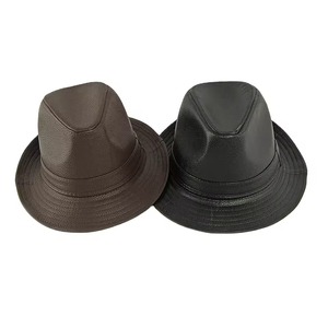 Sombrero Fedora de Cuero PU Vintage, Gorra Trilby de Ala Ancha, Unisex, Casual, para Viajes y Actividades al Aire Libre - Product Image 2