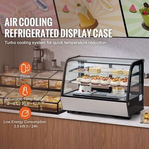 Commercial 5 Cu.Ft./146L Countertop 2-Tier LED Lighted Pastry Display <b>Refrigerator</b> Refrigerated Display Case - Product Image 2