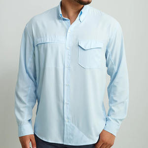 Chemise à manches longues personnalisée, professionnelle, imperméable, 100% polyester, avec étiquette privée, boutonnée, protection solaire UPF 50, coupe-vent, séchage rapide - Product Image 1