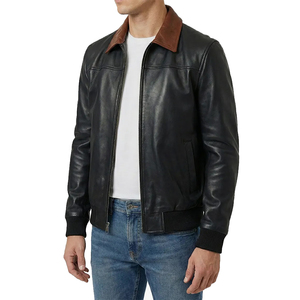 Formal Natural Color 2026 Collection Luxurious Customizable Men's Cow Skin Jacket High Street Style Stand Collar Windproof Quick - Product Image 2