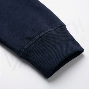 Ensemble de survêtement unisexe bleu marine à capuche, manches longues, couleur unie, vêtements décontractés avec fermeture à cordon et poches latérales - Product Image 6