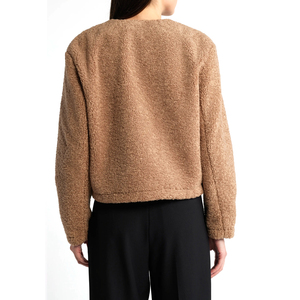 <b>Women</b> Oversized Sherpa Fleece <b>Jacket</b> Full Zip <b>Teddy</b> Coat Winter Casual Streetwear Custom OEM Wholesale Factory - Product Image 4