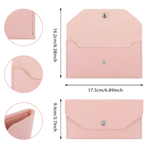 Portefeuille long en cuir haut de gamme, pochette à monnaie élégante, pochette de soirée, porte-monnaie compact, porte-cartes pour espèces et budget - Product Image 3