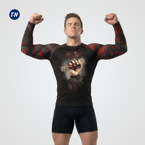 เสื้อรัดกล้ามเนื้อสำหรับผู้ใหญ่ MMA แบบยูนิเซ็กซ์  ป้องกันแบคทีเรีย ป้องกันรังสียูวี  ผ้าโพลีเอสเตอร์/สแปนเด็กซ์ 220 กรัม พิมพ์ลายด้วยความร้อน - Product Image 5